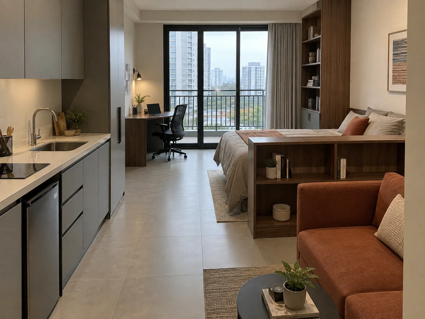 Interior Apartemen Studio WFH di Tangerang Selatan