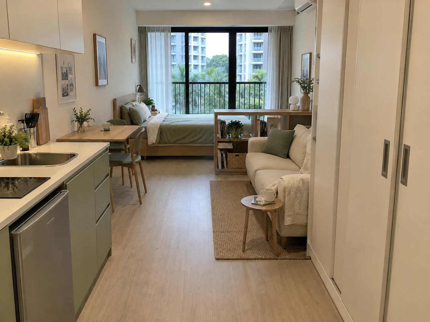 Interior Apartemen Studio Compact di Bogor
