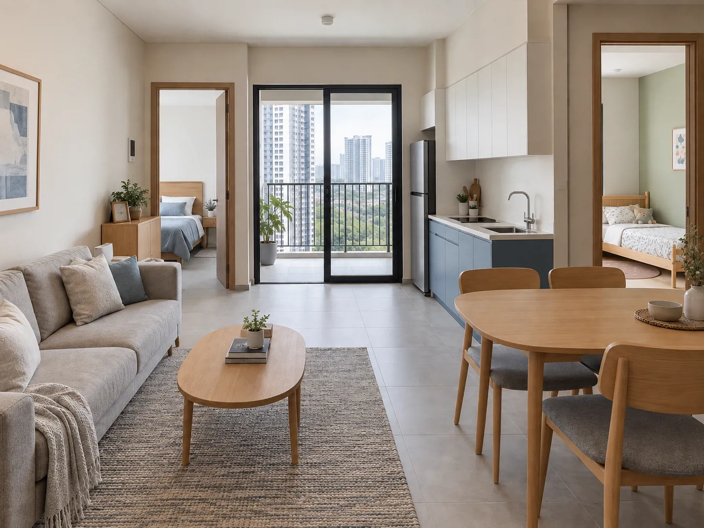 Hasil setelah dikerjakan — Interior Apartemen 2 Bedroom Keluarga di BSD City